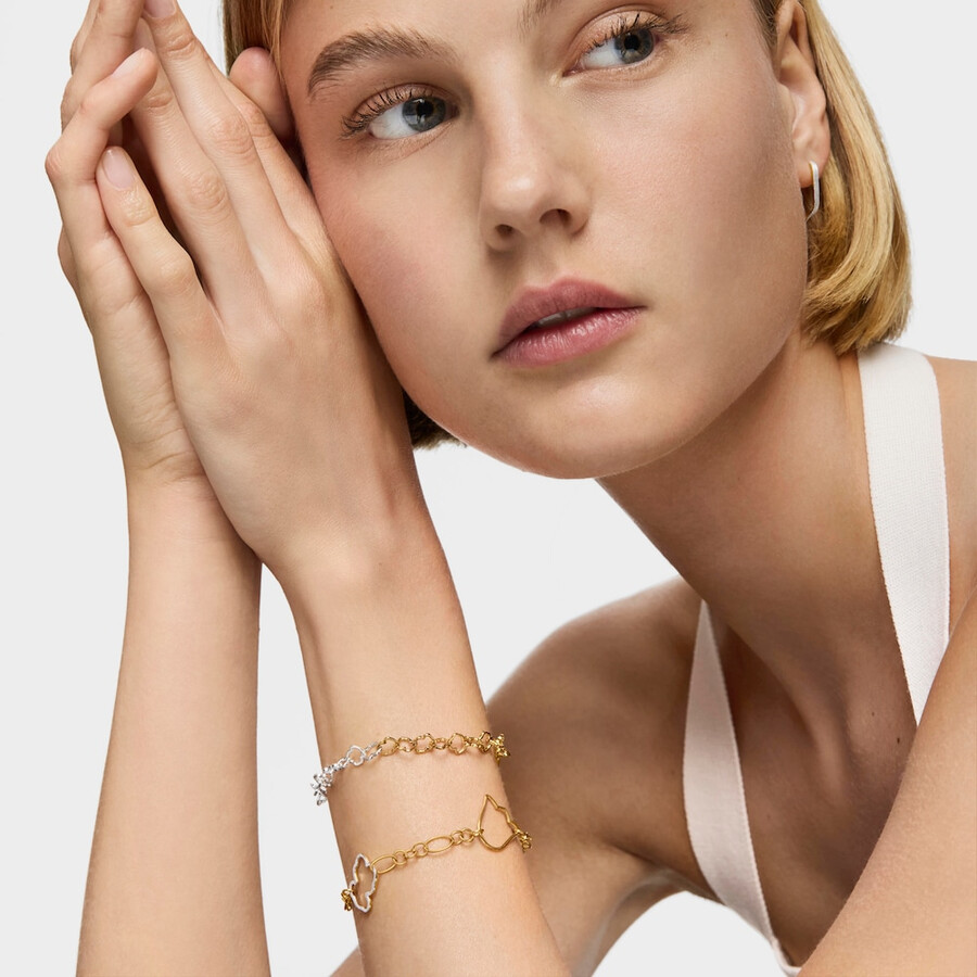 neues zweifarbiges silueta-kettenarmband mit motiven