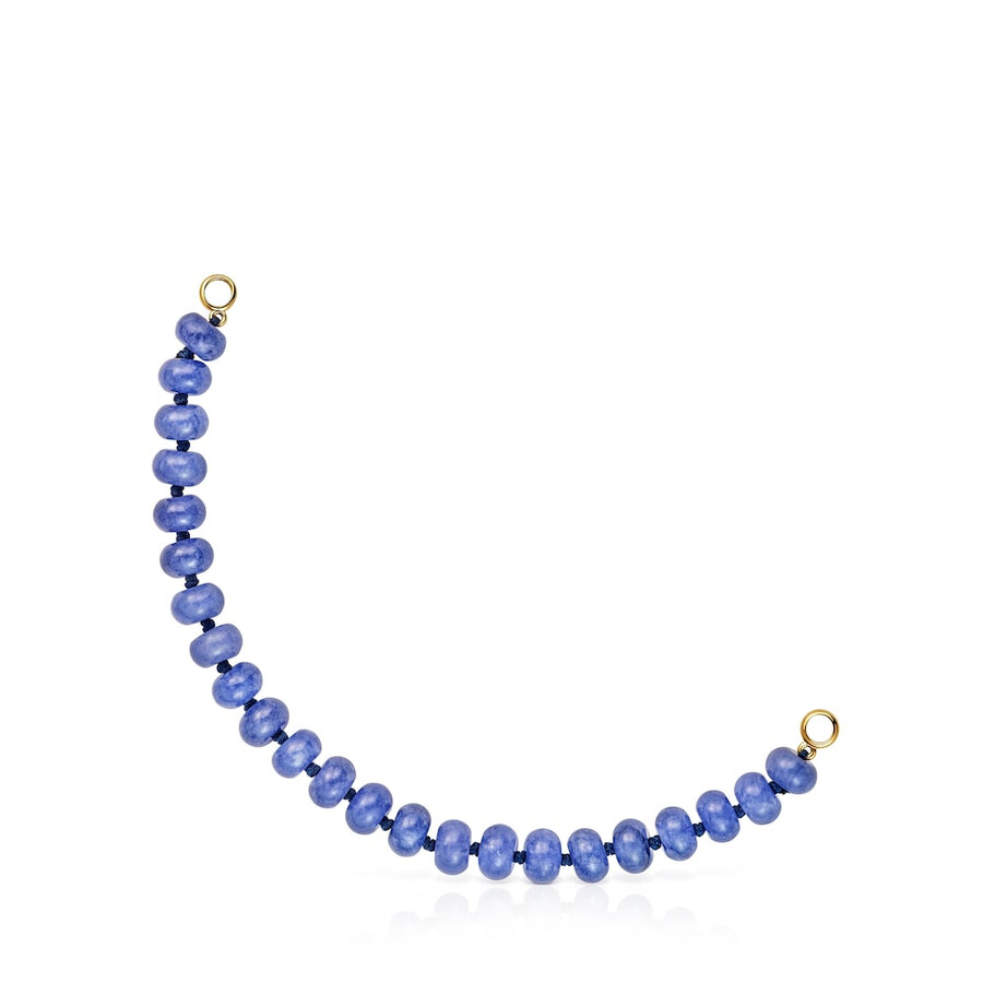 ovales armband mit 18-karätiger vergoldung auf silber und blauem quarzit