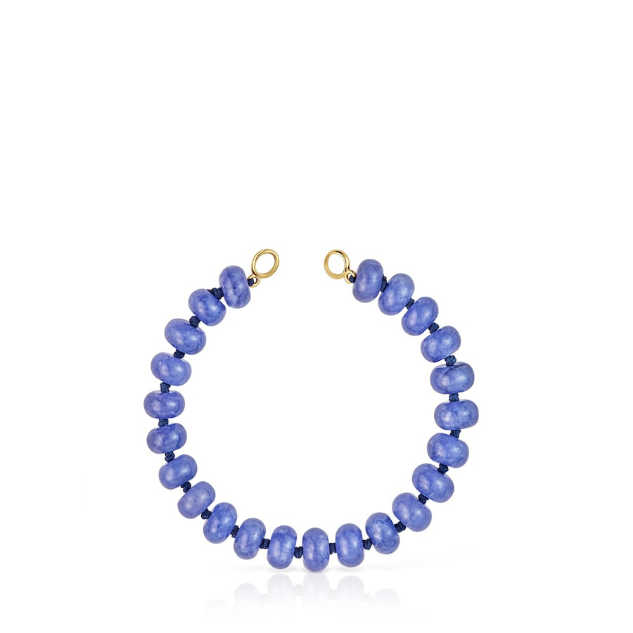 ovales armband mit 18-karätiger vergoldung auf silber und blauem quarzit