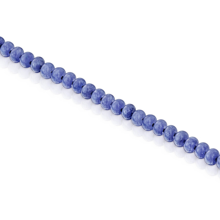 ovales armband mit 18-karätiger vergoldung auf silber und blauem quarzit
