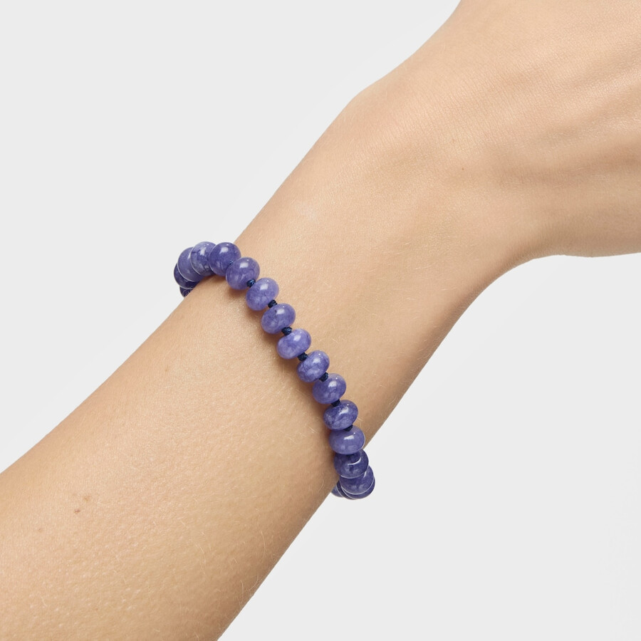 ovales armband mit 18-karätiger vergoldung auf silber und blauem quarzit