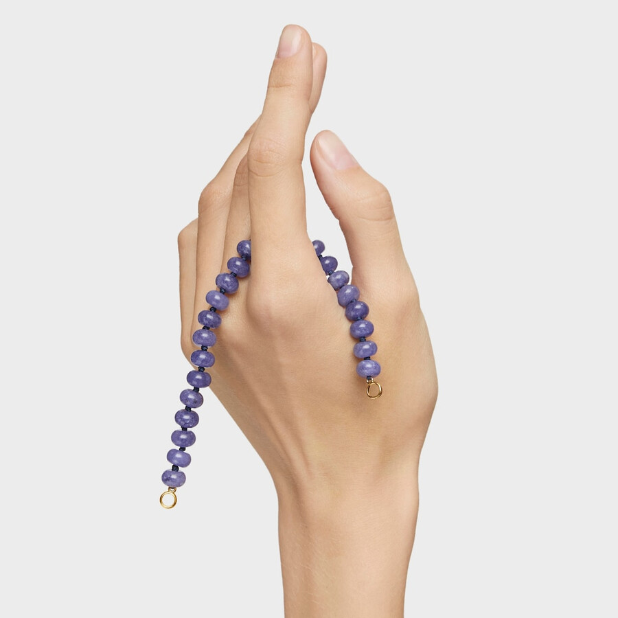 ovales armband mit 18-karätiger vergoldung auf silber und blauem quarzit