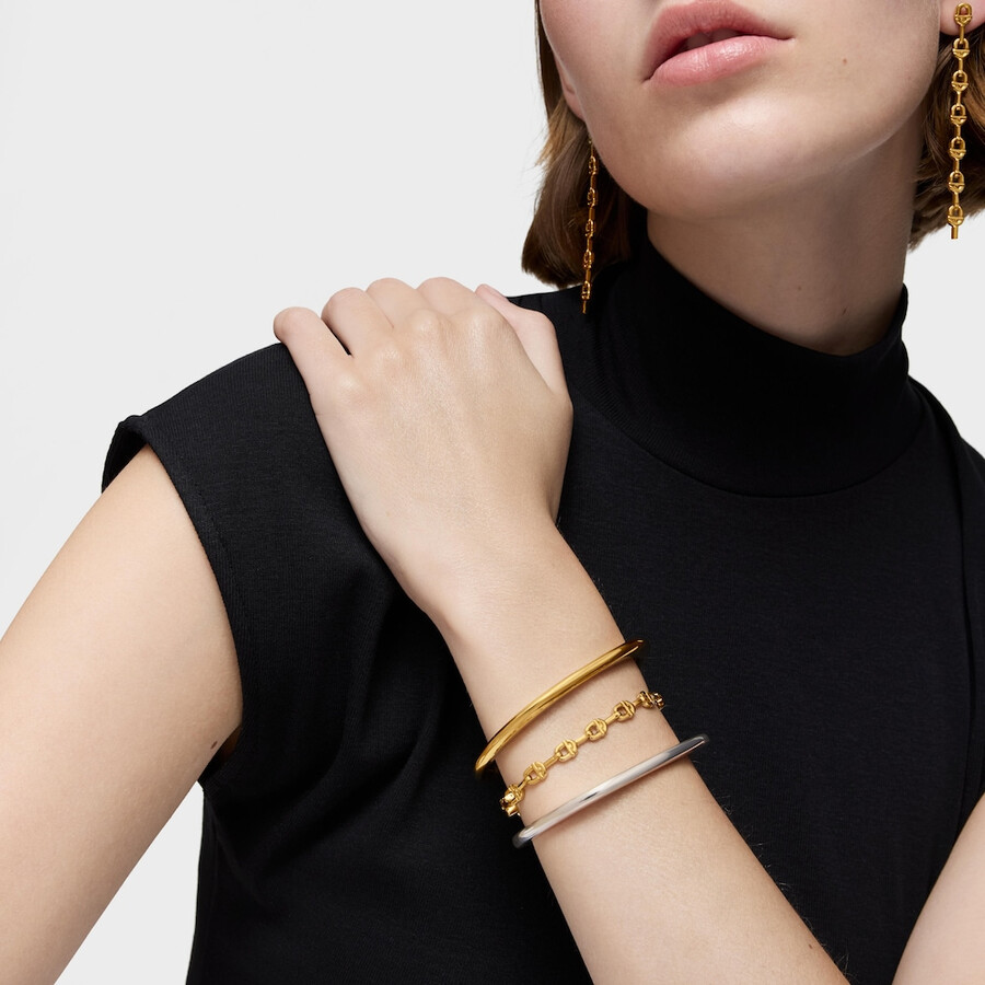 armband mit 18-karätiger vergoldung über silberner logokette tous manifesto