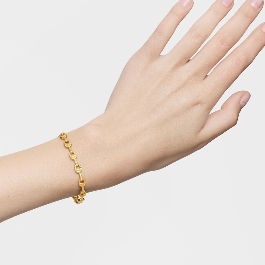 armband mit 18-karätiger vergoldung über silberner logokette tous manifesto