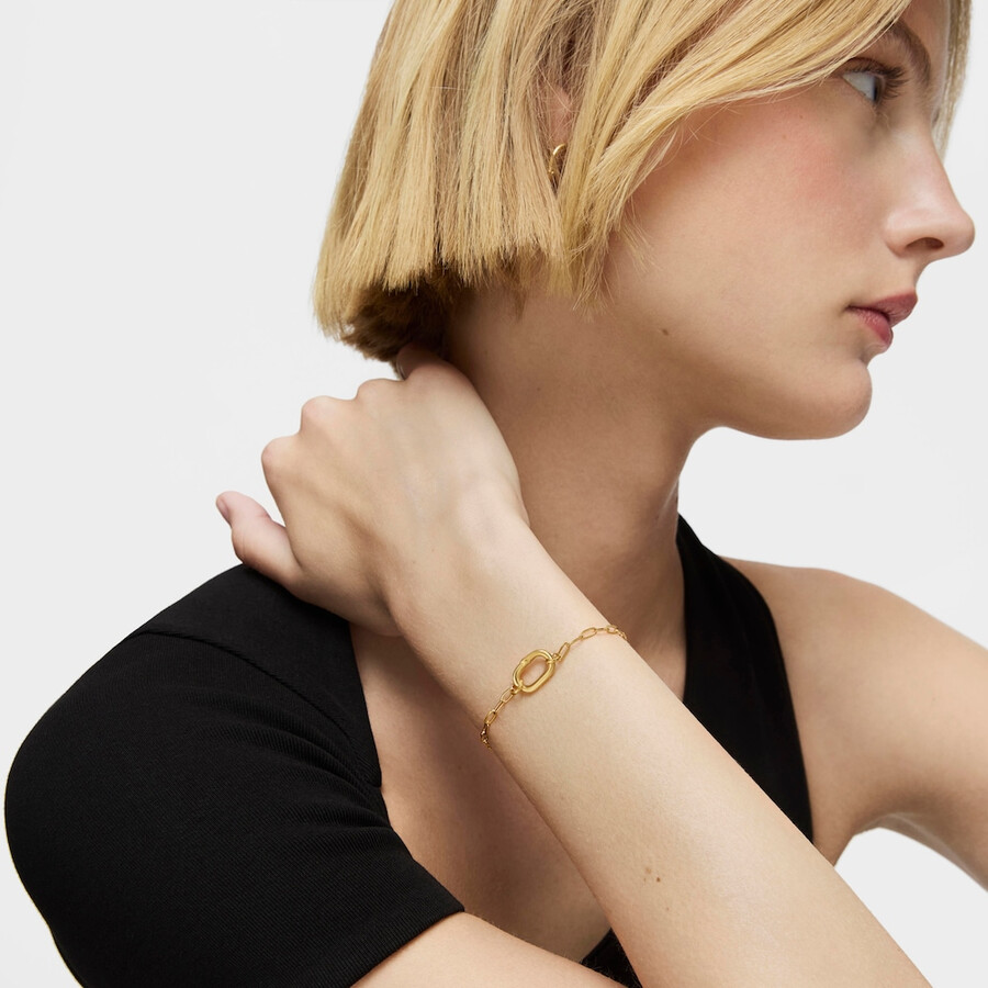ovales armband mit 18-karätiger vergoldung auf silber