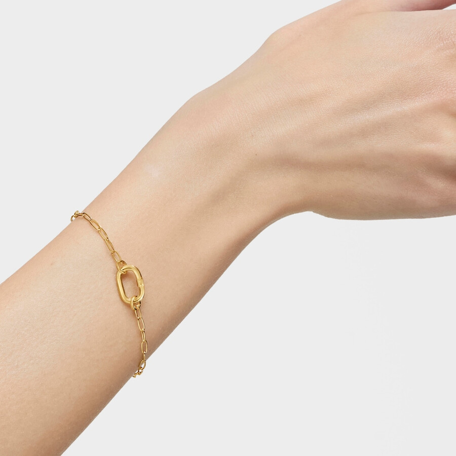ovales armband mit 18-karätiger vergoldung auf silber