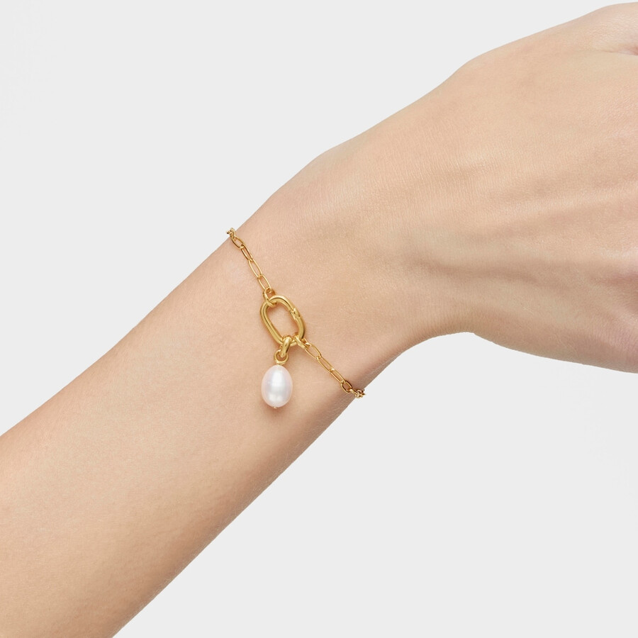 ovales armband mit 18-karätiger vergoldung auf silber