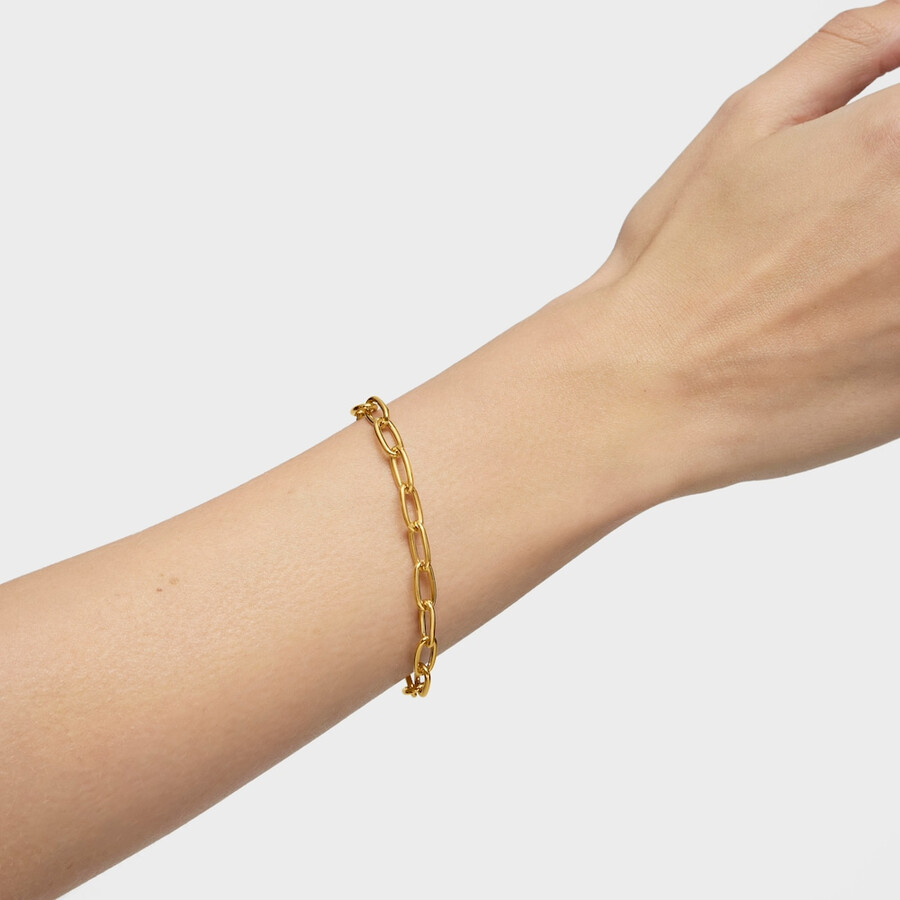 ovales xl-kettenarmband mit 18-karätiger vergoldung auf silber