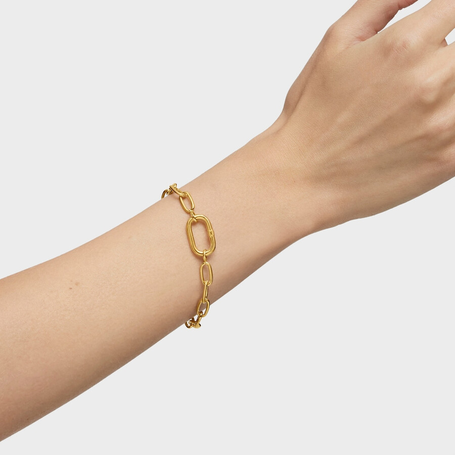 ovales xl-kettenarmband mit 18-karätiger vergoldung auf silber