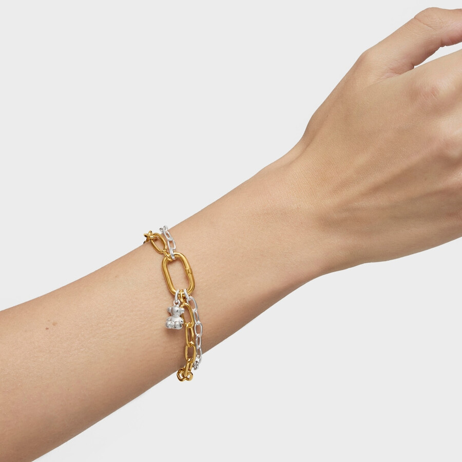 ovales xl-kettenarmband mit 18-karätiger vergoldung auf silber