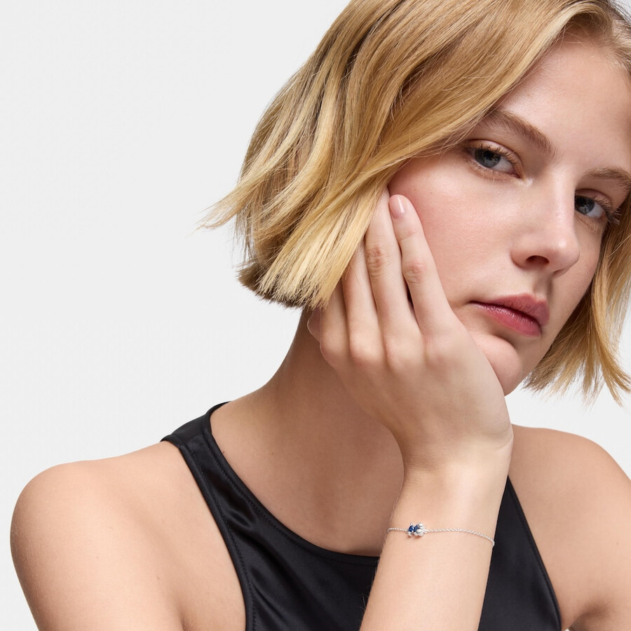 armband mit silbernem bärenmotiv und im labor gezüchtetem lilafarbenem saphir farbe bär lgg