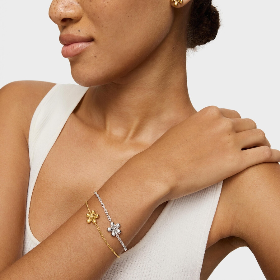 kettenarmband mit 18-karätiger vergoldung auf silber daisy