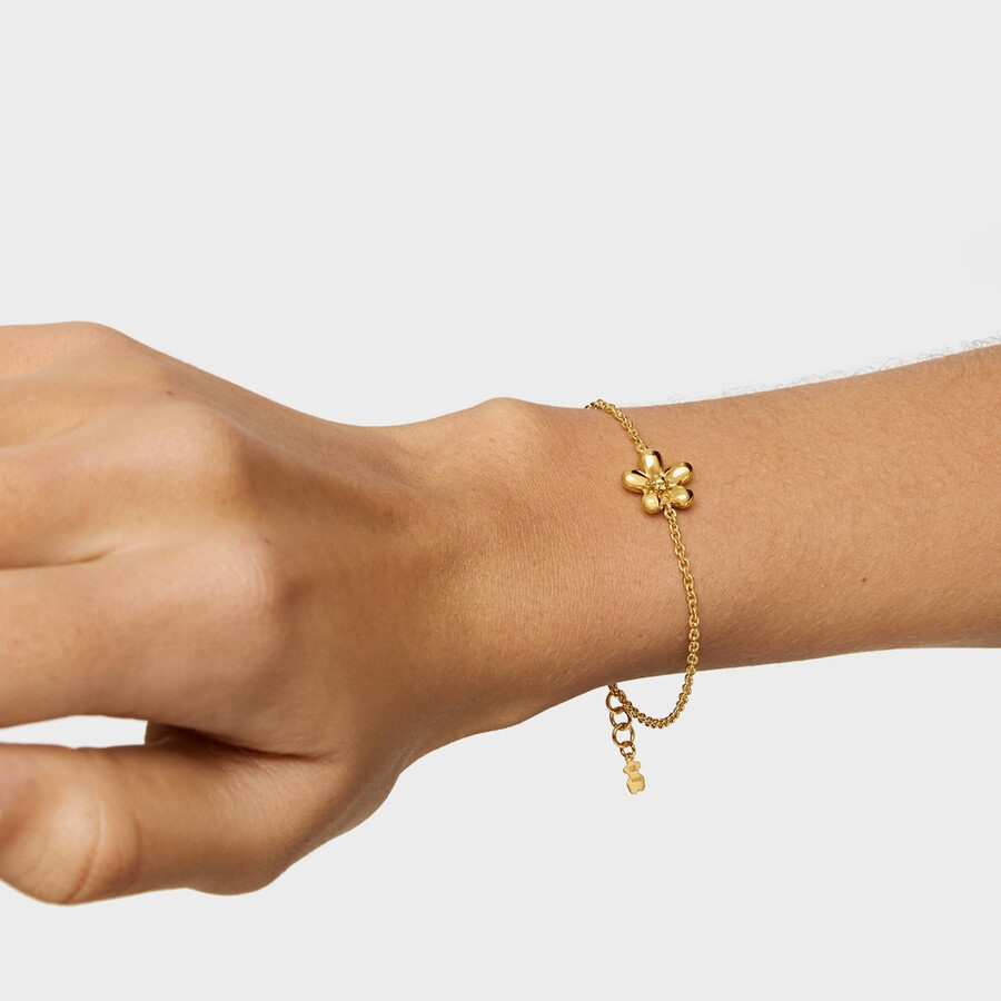 kettenarmband mit 18-karätiger vergoldung auf silber daisy