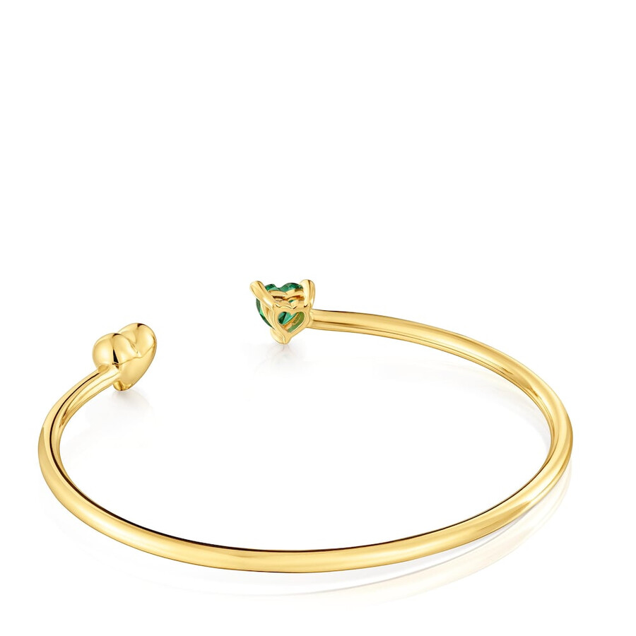 armreif aus 18-karätigem gold über silber mit im labor gezüchtetem smaragd „garden of love lgg