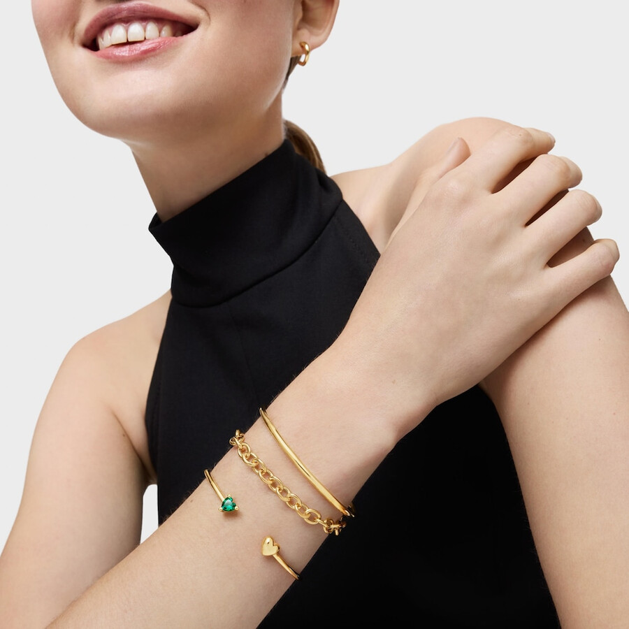 armreif aus 18-karätigem gold über silber mit im labor gezüchtetem smaragd „garden of love lgg