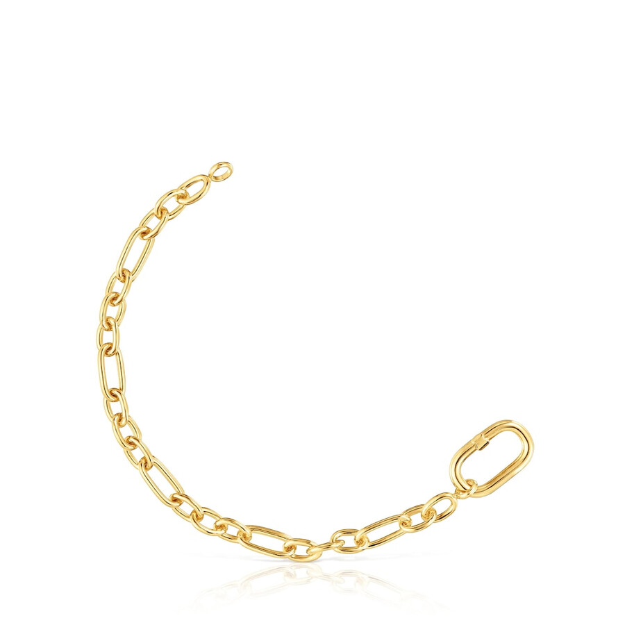 armband aus 18-karätig vergoldeter silberkette mit ringhalterung oval