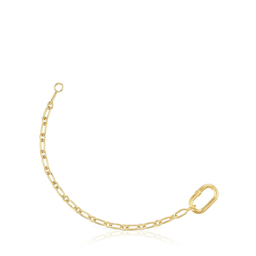 armband aus 18-karätig vergoldeter silberkette mit ringhalterung oval