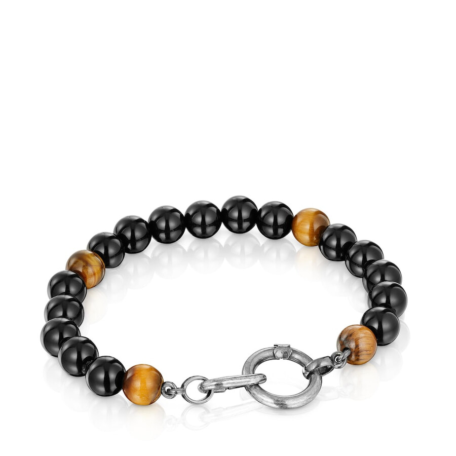antikes silberarmband mit onyx tigerauge und ringen