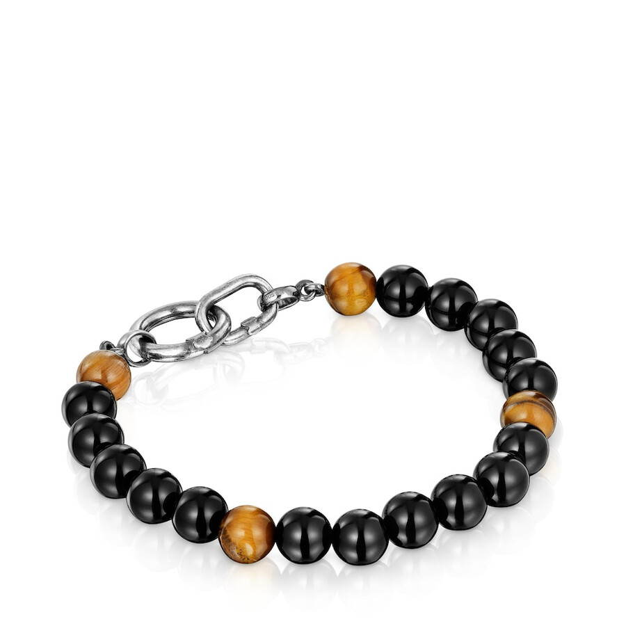 antikes silberarmband mit onyx tigerauge und ringen