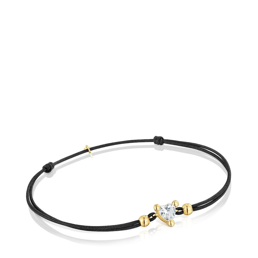 goldarmband mit im labor gezüchtetem diamanten und schwarzem nylon garden of love lgd