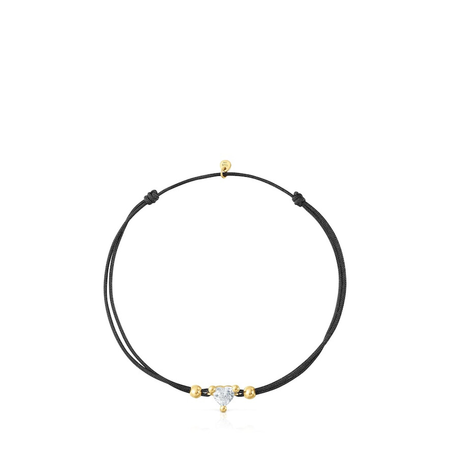 goldarmband mit im labor gezüchtetem diamanten und schwarzem nylon garden of love lgd