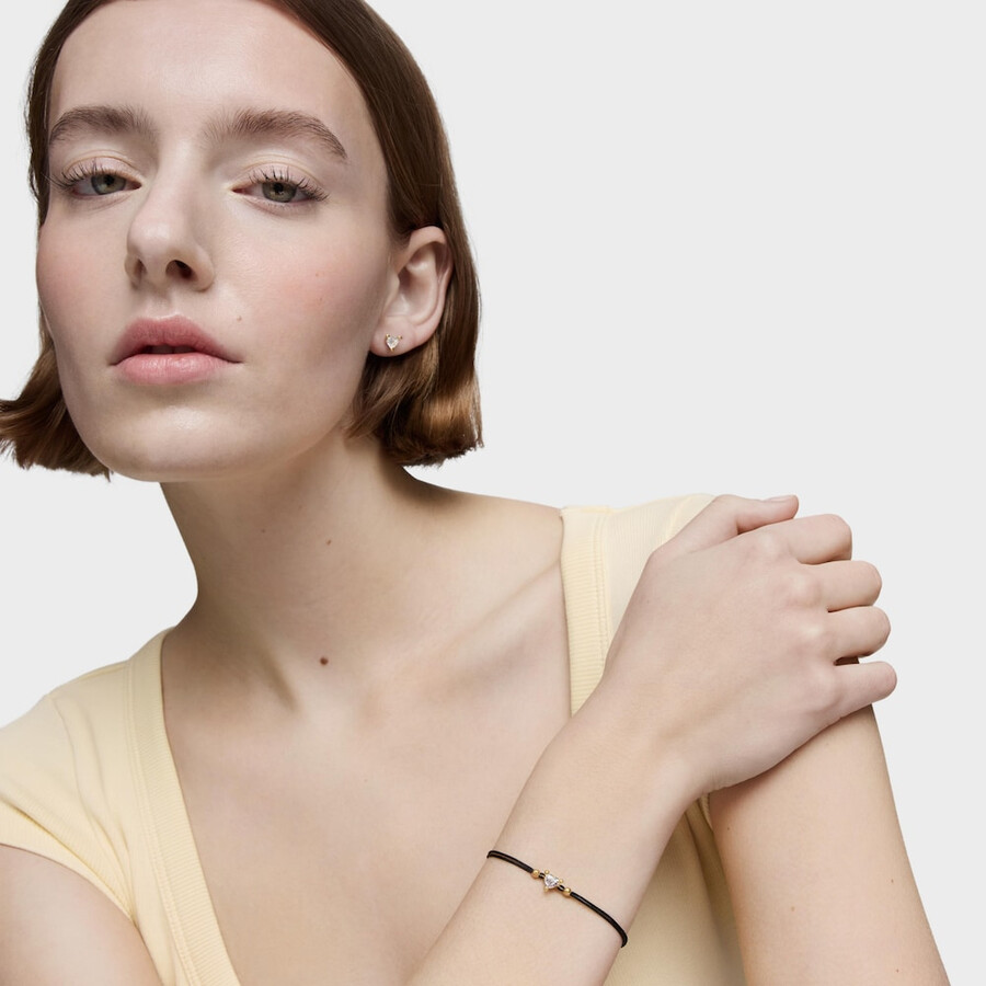 goldarmband mit im labor gezüchtetem diamanten und schwarzem nylon garden of love lgd