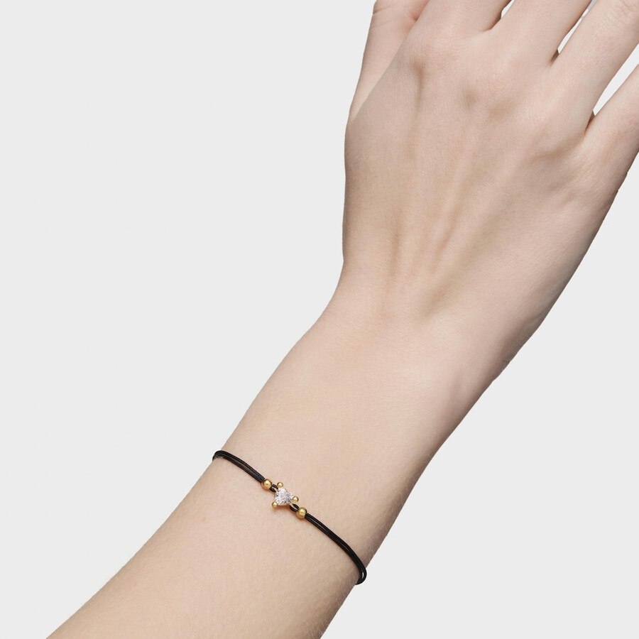 goldarmband mit im labor gezüchtetem diamanten und schwarzem nylon garden of love lgd