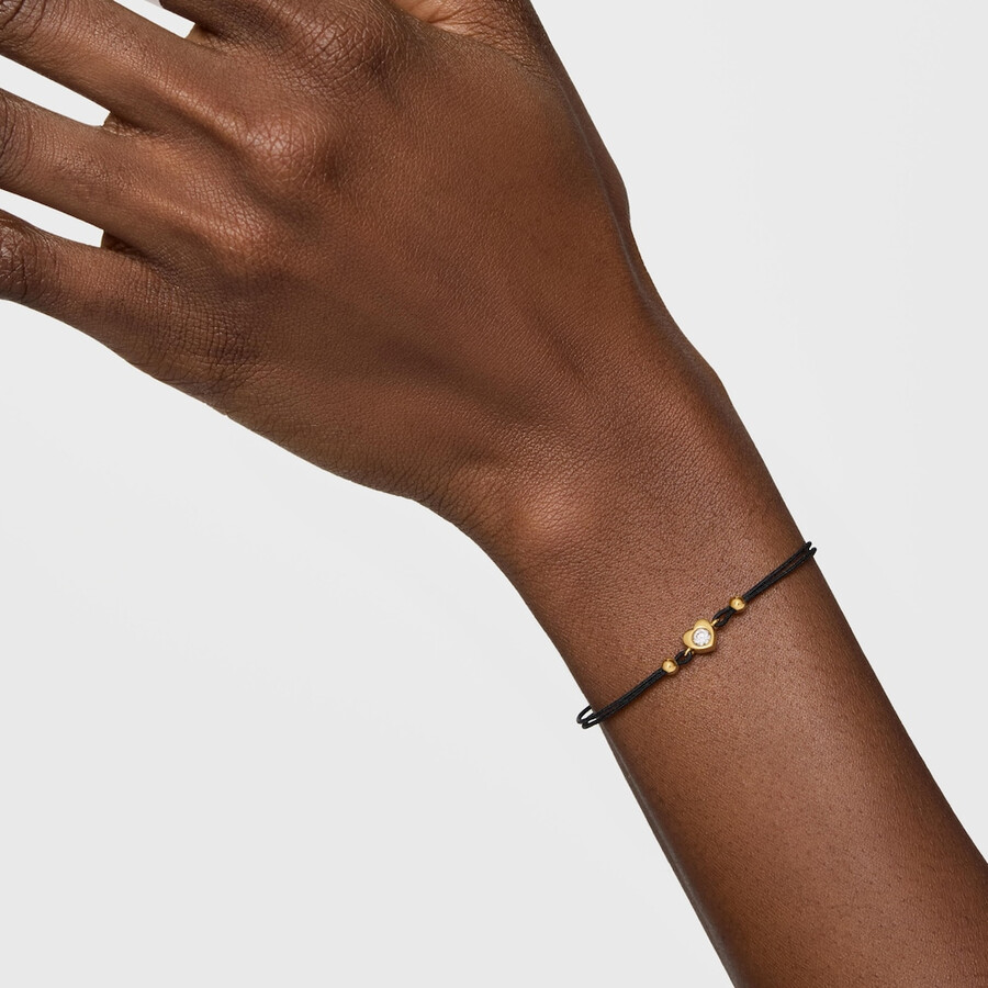 goldarmband mit im labor gezüchtetem diamanten und schwarzem nylon von tous lili