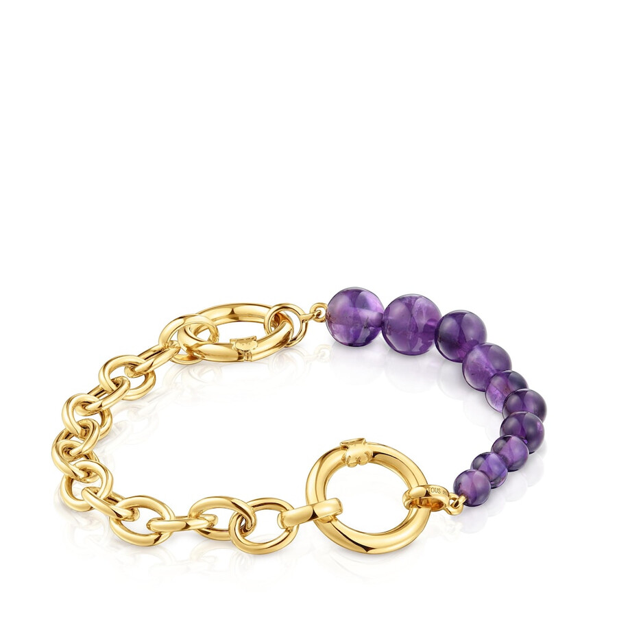 armband mit 18-karätiger vergoldung über silber und amethyst