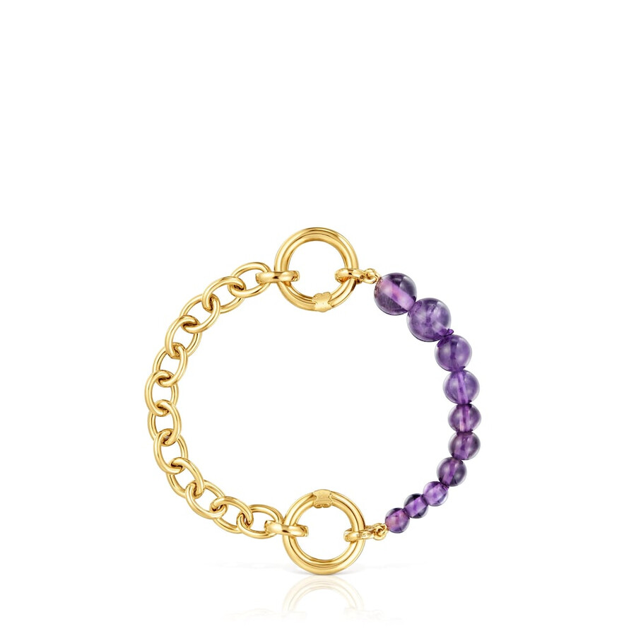 armband mit 18-karätiger vergoldung über silber und amethyst