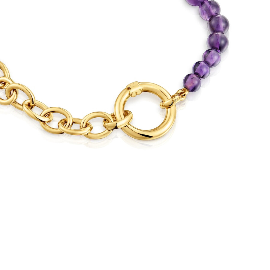 armband mit 18-karätiger vergoldung über silber und amethyst