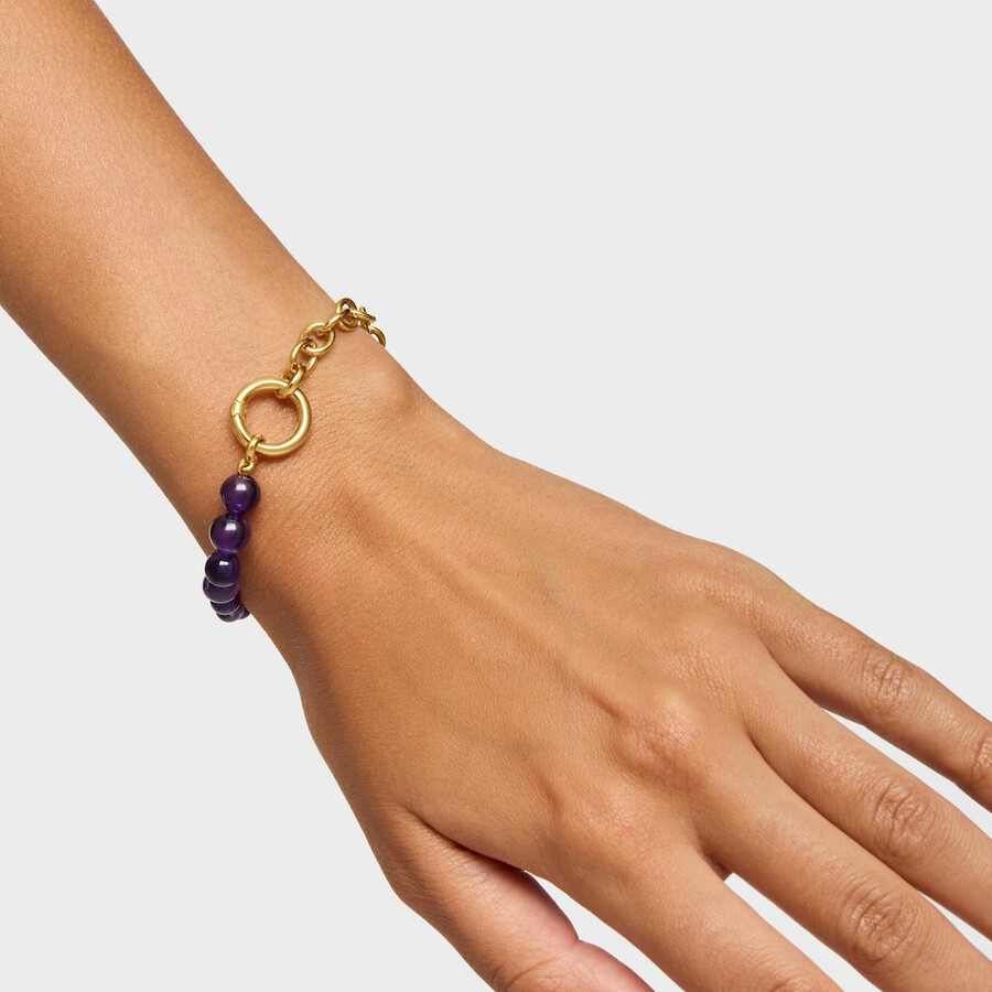 armband mit 18-karätiger vergoldung über silber und amethyst
