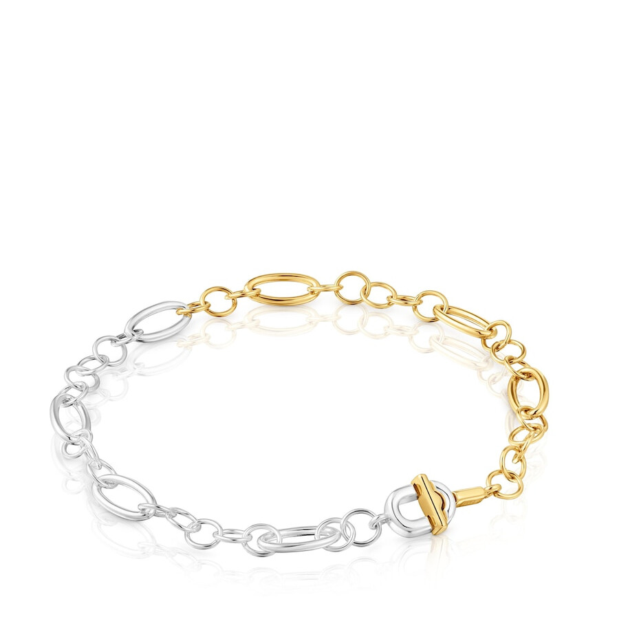 kleines zweifarbiges kettenarmband tous manifesto