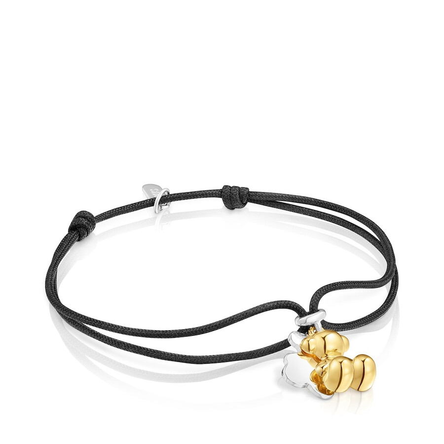 zweifarbiges nylonarmband mit doppeltem bärenmotiv „bold bear
