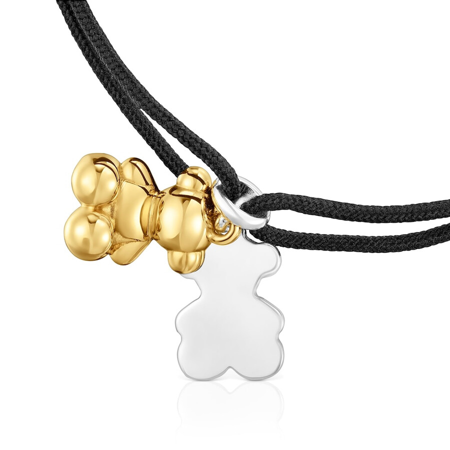 zweifarbiges nylonarmband mit doppeltem bärenmotiv „bold bear