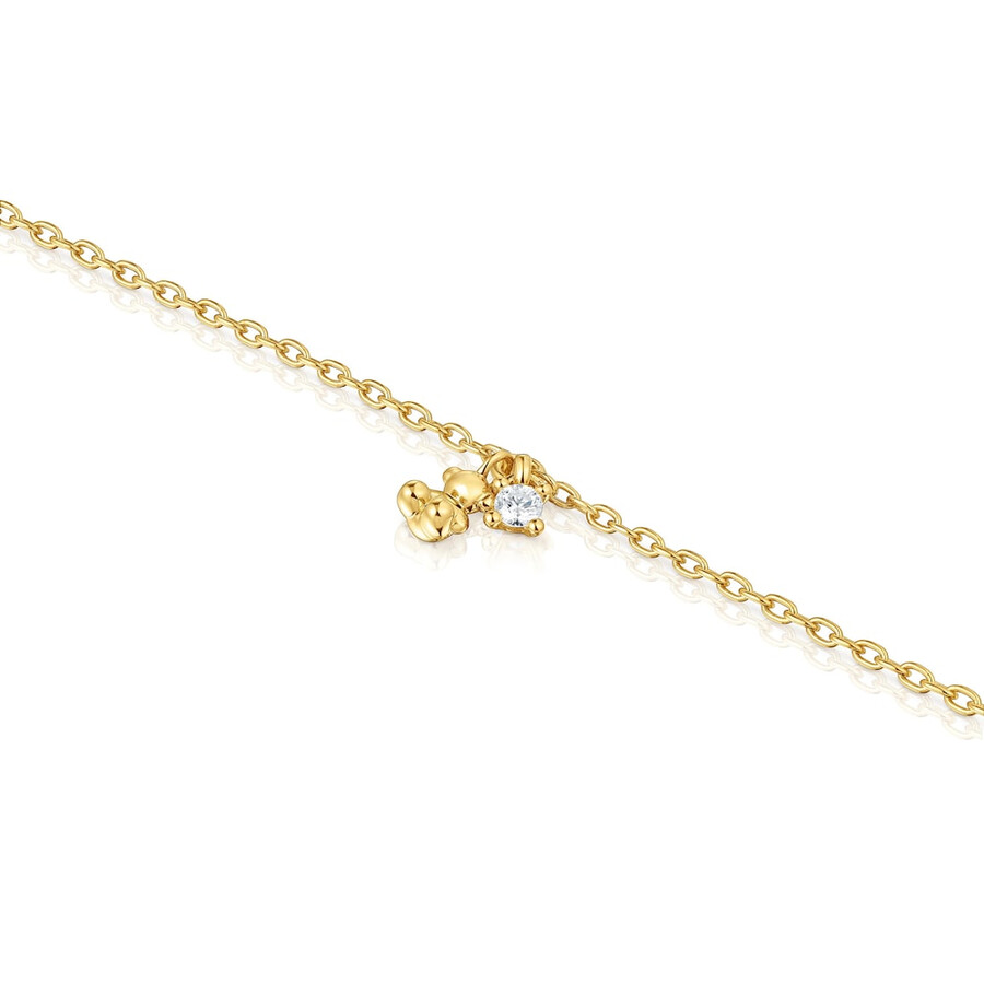 kettenarmband mit 18-karätiger vergoldung auf silber und im labor gezüchteten diamanten bold bear lgd
