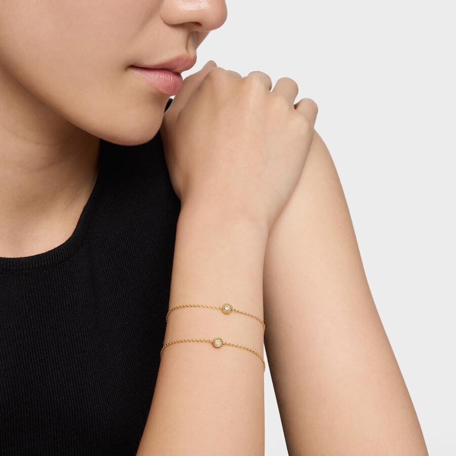 kettenarmband mit 18-karätiger vergoldung auf silber und im labor gezüchteten diamanten der linie lgd
