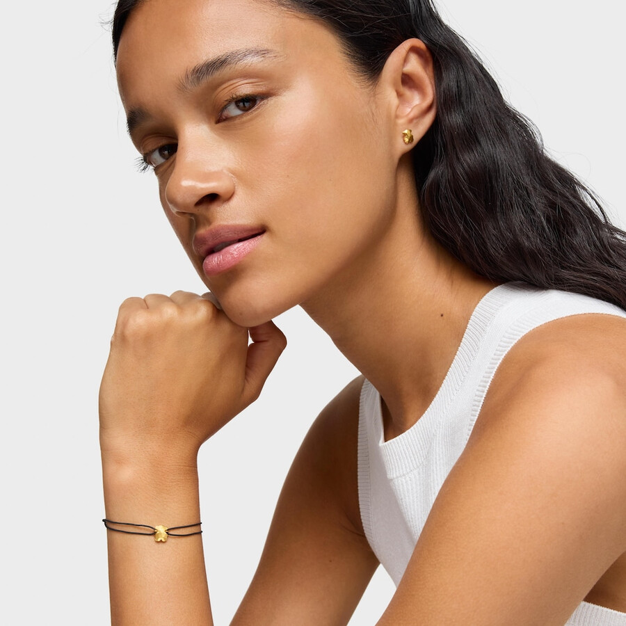 zweifarbiges nylonarmband mit bärenmotiv icon metal