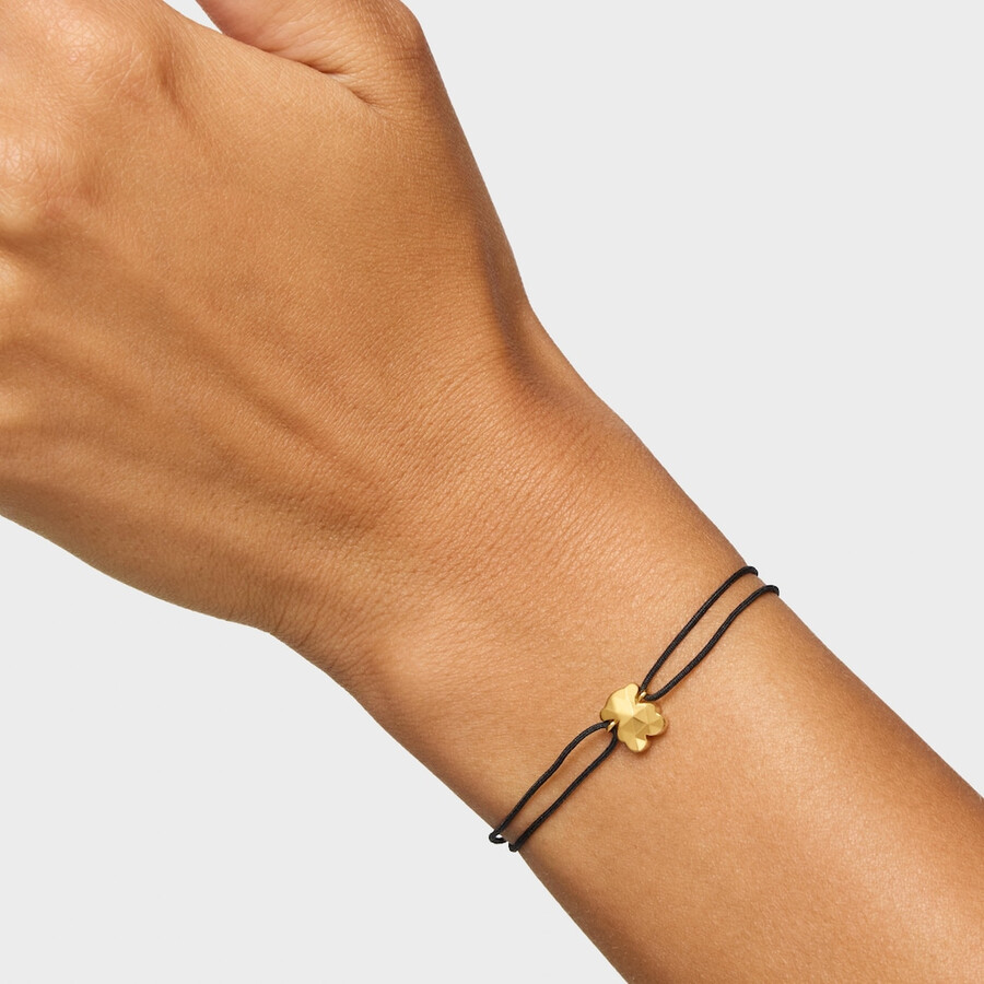 zweifarbiges nylonarmband mit bärenmotiv icon metal