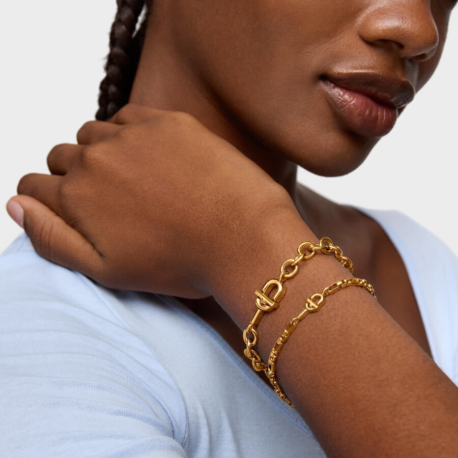 quadratisches kettenarmband mit 18-karätiger vergoldung auf silber tous manifesto