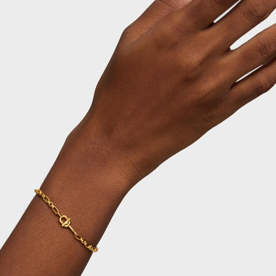 quadratisches kettenarmband mit 18-karätiger vergoldung auf silber tous manifesto
