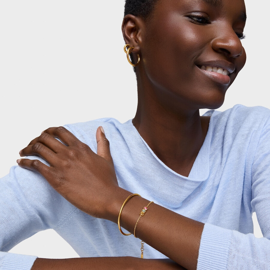kettenarmband mit 18-karätiger vergoldung auf silber und im labor gezüchteten edelsteinen icon color lgg