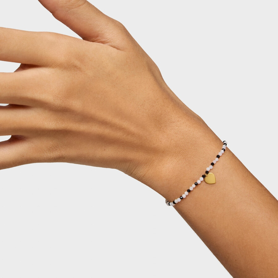 elastisches armband mit chalcedon spinellen und herz 18-karätig vergoldet auf silber tous-motive