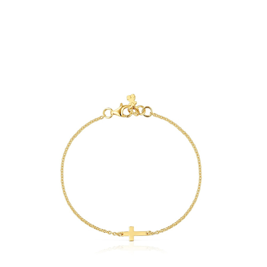 kettenarmband mit kreuz und 18-karätiger vergoldung auf silber tous motive