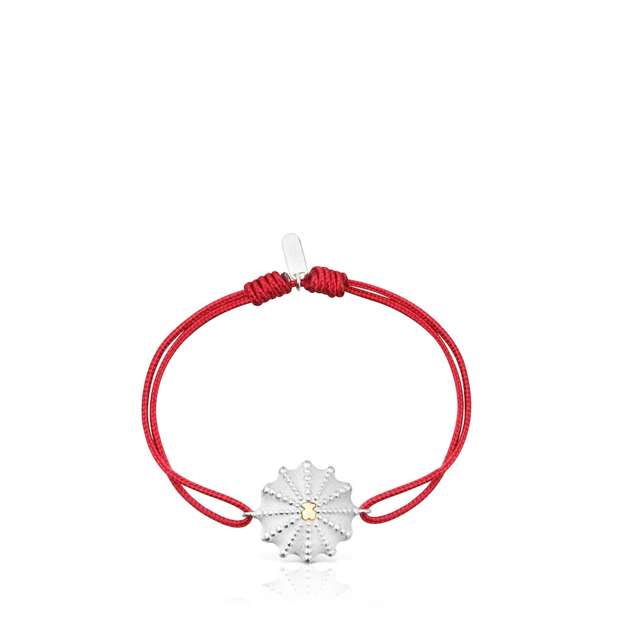 zweifarbiges und rotes nylonarmband tous grain arrecife de coral