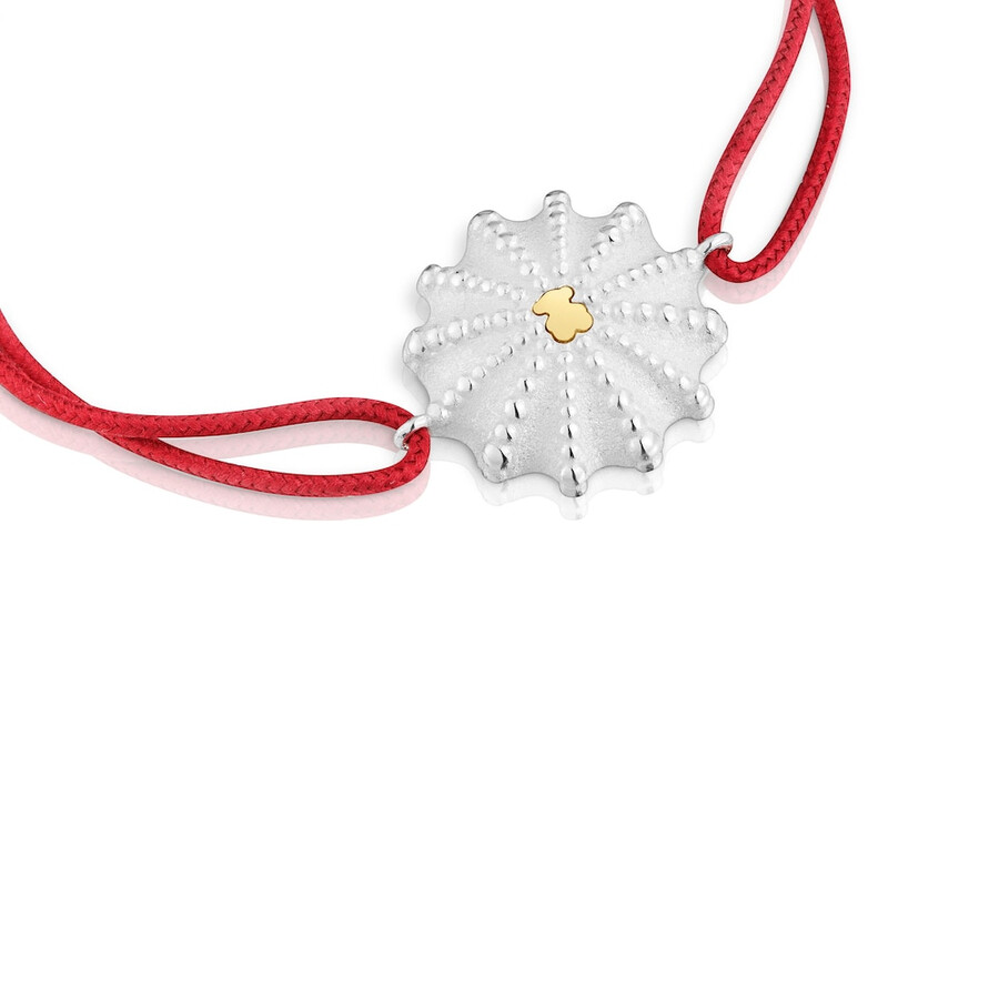 zweifarbiges und rotes nylonarmband tous grain arrecife de coral