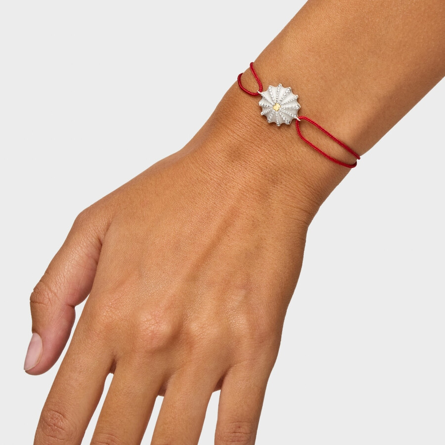zweifarbiges und rotes nylonarmband tous grain arrecife de coral