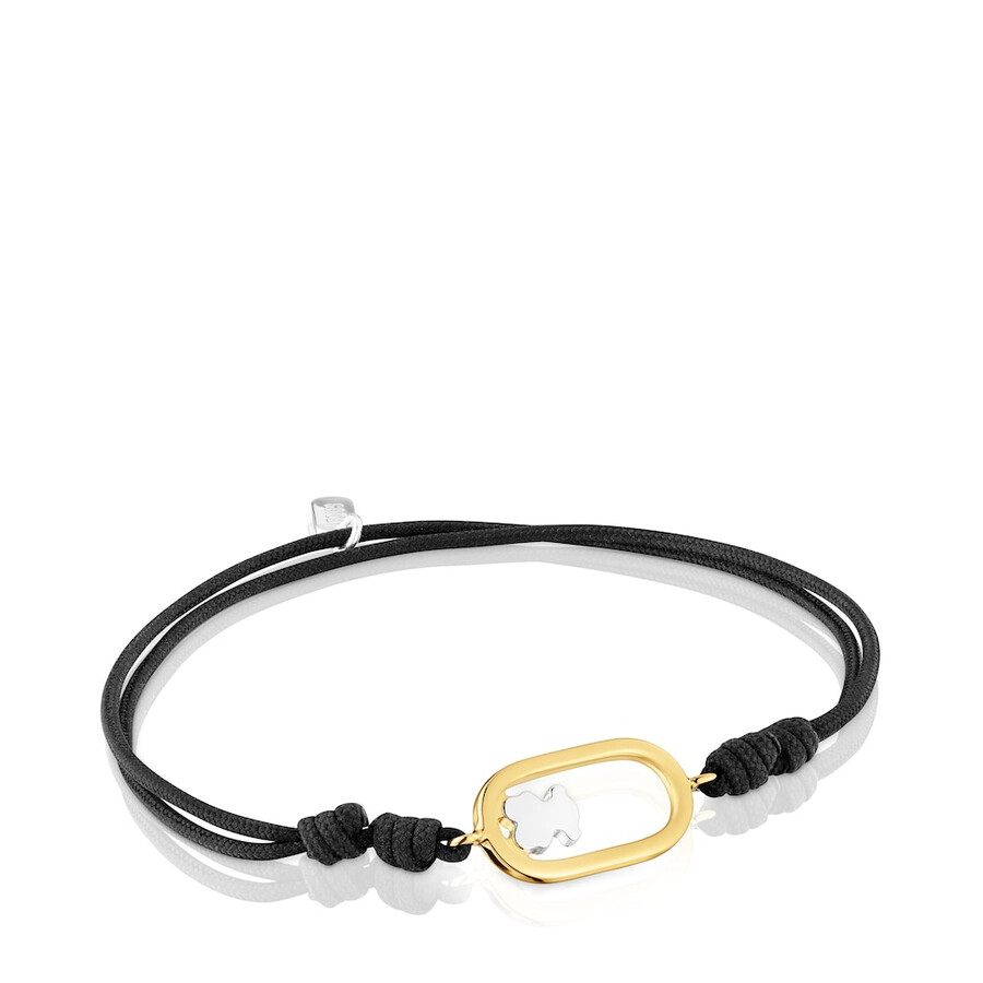 zweifarbiges schwarzes nylonarmband tous camille