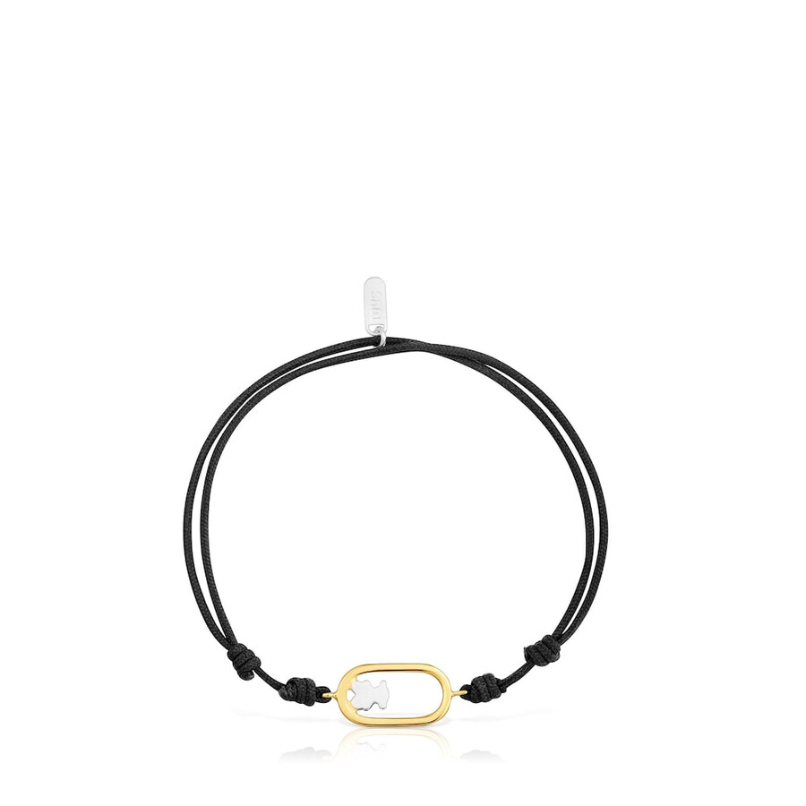 zweifarbiges schwarzes nylonarmband tous camille