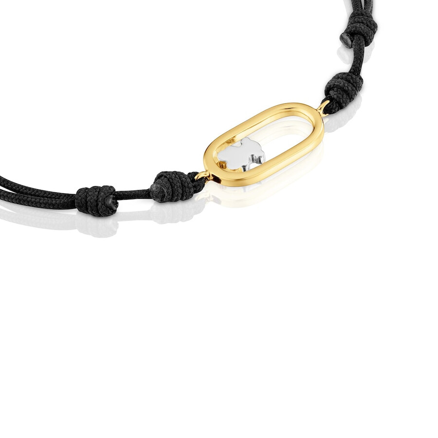 zweifarbiges schwarzes nylonarmband tous camille
